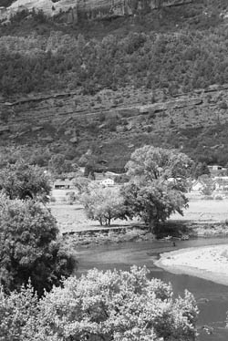 The Animas River as if flows north of town.