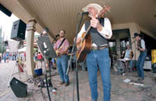 Local country band, The Erasers, made up of Durango High School teachers, provides some good old-fashioned drinking music outside ofJoey's Italian Cafe.