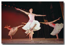 Laurel Shaffer, Lisa Bodwalk and Erika Wilson-Golightly in "Petticoat Burden." /Photo by Ben Eng