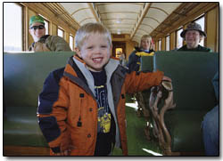 2 1/2-year-old Wesley Perry was too excited to sit still through the 30-minute ride.