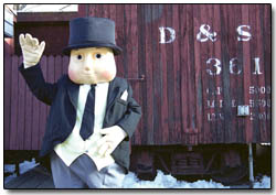 Sir Topham Hatt, director of the Thomas Railroad, anxiously greeted each new passenger Friday morning.