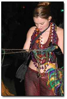 Beads were in high demand from the crowds lining the parade route.