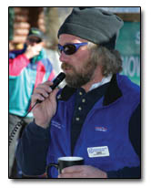 Adaptive Sports Program Director Griz Kelley addresses the participants and volunteers following the opening ceremonies.