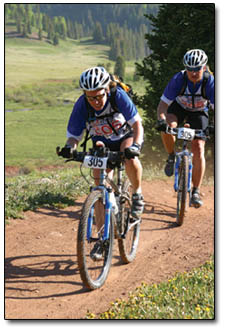 Team AdventureRacingConcepts.com power through the top portion of the mountain biking section.