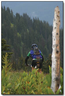 A rider begins a precarious descent at 11,500 feet.