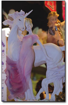 A small statue of a unicorn was among many for sale at the Expo.