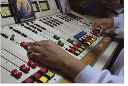 Lorena Richards controls the boards for Southern Ute Tribal
Radio, which is a part of KSUT out of Ignacio.