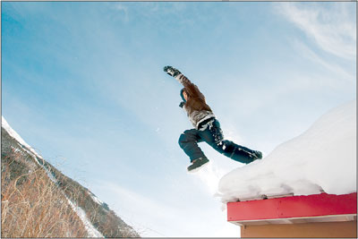 Antonio Martinez takes a leap off of his grandmothers roof
Sunday afternoon in Silverton.