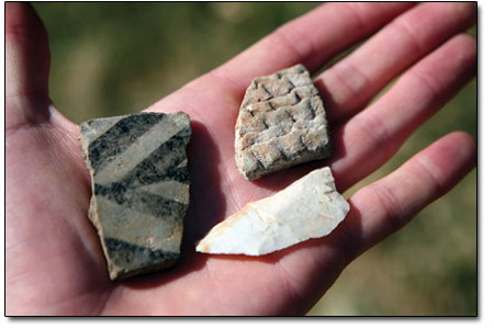 Pottery shards and broken arrow points are common finds in the
Canyons of the Ancients.