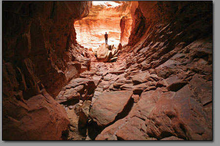 Superb light casts a magnificent glow in a subway canyon near
the Joint Trail.