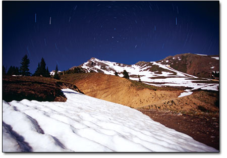 The North Star seen above Lookout Peak, near Ophir Pass.