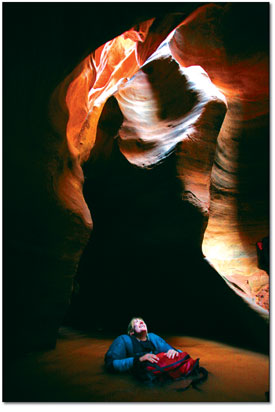 Eleanor Perry revels in the incomparable glow of reflected slot
canyon light.