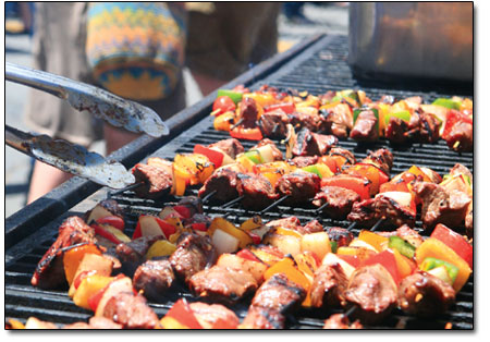 Steak and veggie kabobs were cooked to perfection on the Ore
House grill.