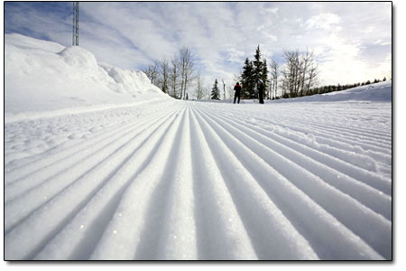 Perfectly groomed corduroy and sunny skies await.