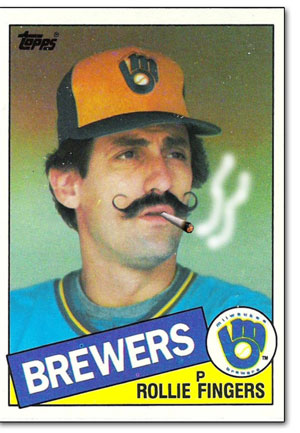 Rollie Fingers' mustache, then and now