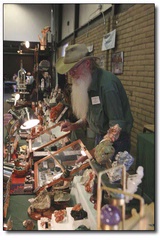 Long-time vendor Bob Holder and his carefully displayed gemstones joined the action last weekend.