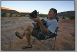 Camp chair, guitar and perfect desert weather. What else is there?